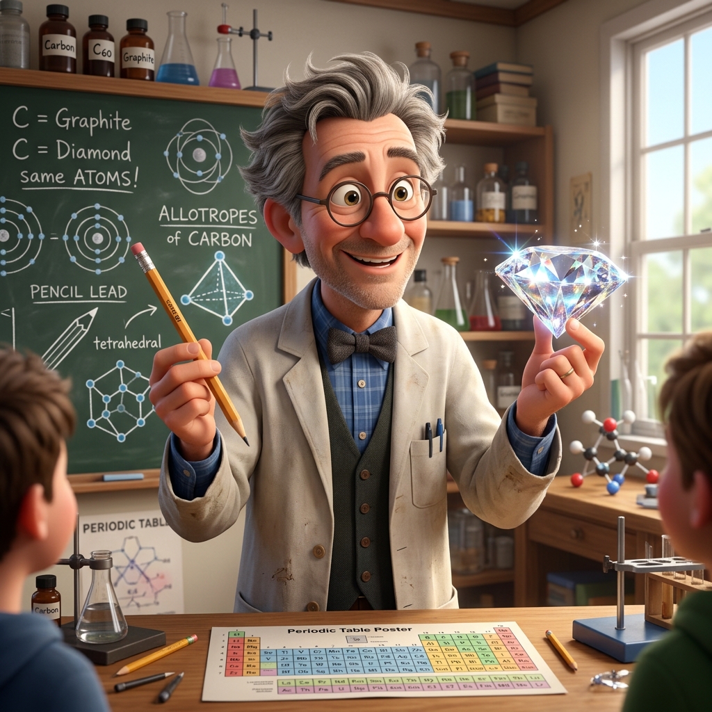 Profesor Drobina uczy o węglu