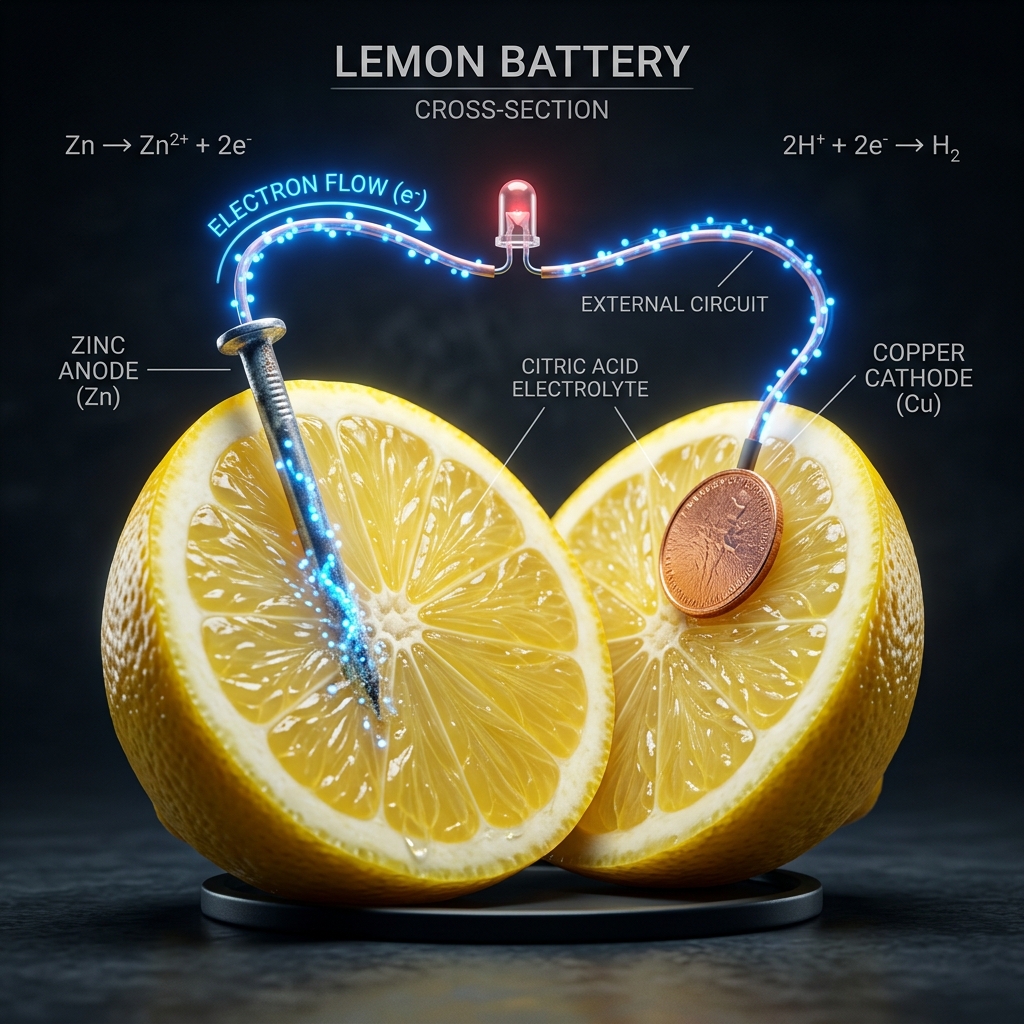 Schemat chemiczny baterii